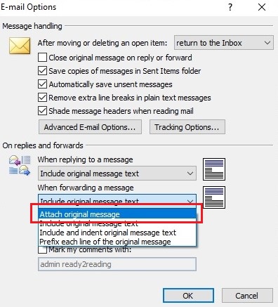 Email Options outlook 2007