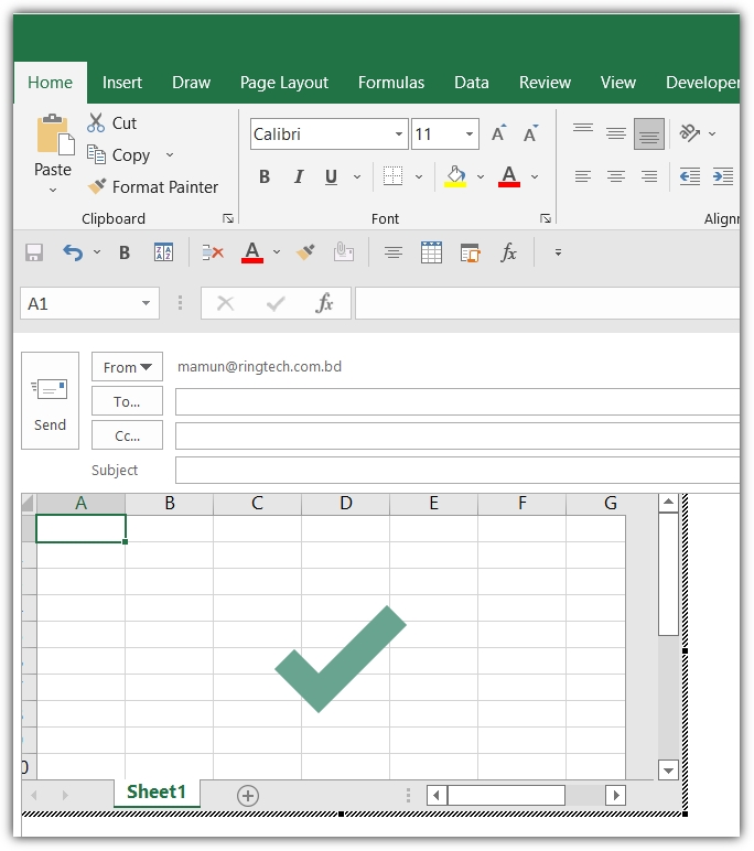 Embed Excel in Outlook_03