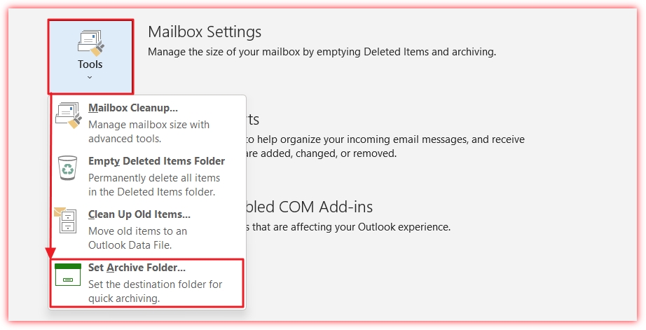 How To Create Auto Archive Folder In Outlook 2016