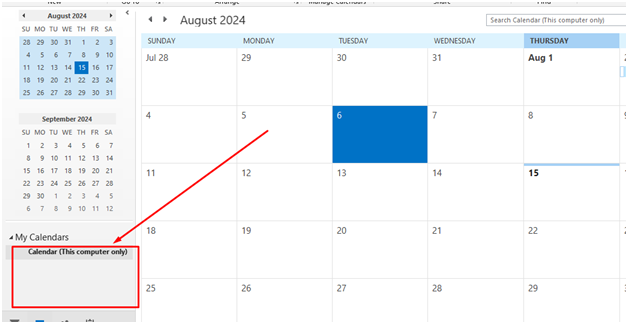 Outlook calendar